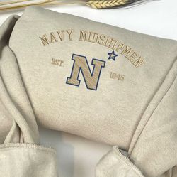 ncaa embroidered shirt, navy midshipmen embroidered sweatshirt, navy midshipmen logo, embroidered hoodie