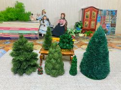 tutorial. 7 ways to create trees for the christmas holidays. dollhouse miniature. christmas.