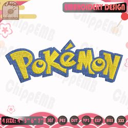 pokemon logo embroidery design, pokemon embroidery design, anime embroidery, embroidery file, machine embroidery designs