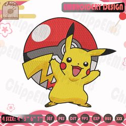 pikachu embroidery design, pokemon embroidery design, anime embroidery files, machine embroidery designs