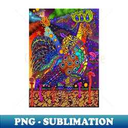 psychedelic trippy horror vacui animal rooster  with sun planets galaxies - full colour - instant png sublimation download - stunning sublimation graphics