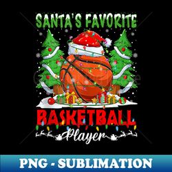 funny santa's favorite basketball player christmas lights - unique sublimation png download - enhance your apparel with stunning detail