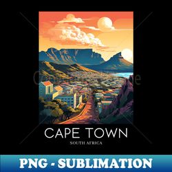 a pop art travel print of cape town - south africa - retro png sublimation digital download - create with confidence