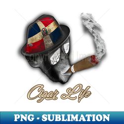 dominican flag cigar smoking monkey - special edition sublimation png file - defying the norms