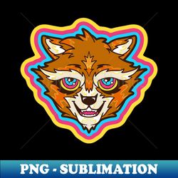 raccoon head psychedelic - sublimation-ready png file - fashionable and fearless