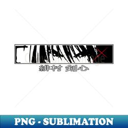 rurouni kenshin samurai x 2023 character himura aesthetic anime eyes with cool kanji - elegant sublimation png download - perfect for creative projects