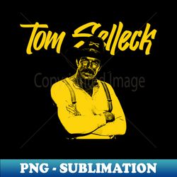 tom selleck - 80s retro art - yellow gold - instant png sublimation download - perfect for sublimation art