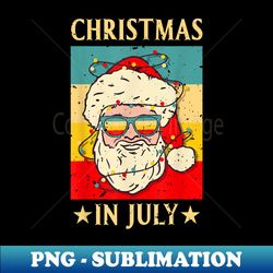 christmas in july santa vintage look sunglasses beach summer - creative sublimation png download - bold & eye-catching