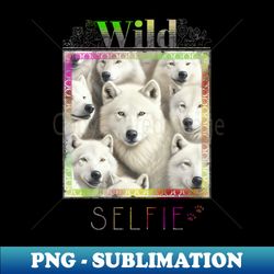 wolf white wild nature funny happy humor photo selfie - png transparent sublimation design - unleash your creativity