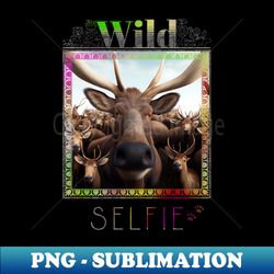 stag deer wild nature funny happy humor photo selfie - png transparent sublimation file - fashionable and fearless