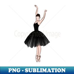 ballerina in a black dress - decorative sublimation png file - perfect for sublimation art