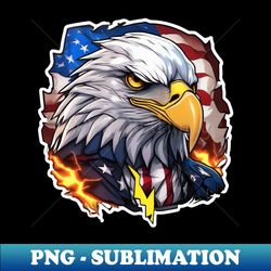 thundering american eagle - decorative sublimation png file - add a festive touch to every day