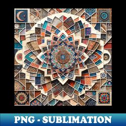 collage islamic art geometric patterns - png sublimation digital download - vibrant and eye-catching typography