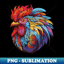 Rooster Portrait Chicken Animal Colorful Farmer Farm - Stylish Sublimation Digital Download - Fashionable and Fearless