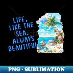 beach paradise inspirational canvas print - decorative sublimation png file - capture imagination with every detail