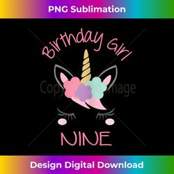 9th Birthday Unicorn Outfit, 9th Birthday Girl - Classic Sublimation PNG File - Craft with Boldness and Assurance