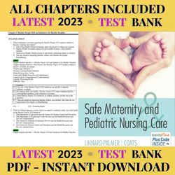 latest 2023 safe maternity & pediatric nursing care first edition by luanne linnard-palmer test bank | all chapters