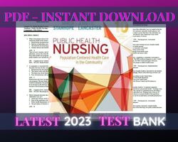 latest 2023 public health nursing population-centered health care in the community 10th edition stanhope test bank