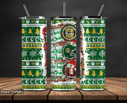 green bay packers christmas ho ho ho tumbler wrap, nfl merry christmas png, nfl, nfl football png 40