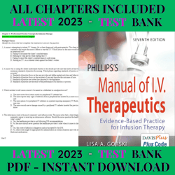 latest 2023 phillips's manual of i.v. therapeutics: evidence-based practice for infusion 7th edition gorski test bank