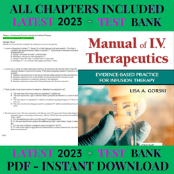 latest 2023 phillips's manual of i.v. therapeutics: evidence-based practice for infusion 8th edition gorski test bank