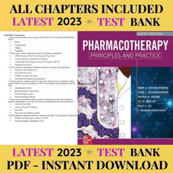 latest 2023 pharmacotherapy principles and practice, sixth edition 6th edition by marie chisholm-burns test bank