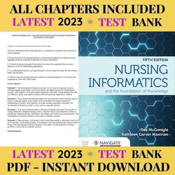 latest 2023 nursing informatics and the foundation of knowledge 5th edition by dee mcgonigle test bank