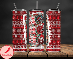 arizona cardinals christmas ho ho ho tumbler wrap, nfl merry christmas png, nfl, nfl football png 02