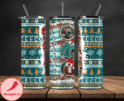 miami dolphins christmas ho ho ho tumbler wrap, nfl merry christmas png, nfl, nfl football png 01