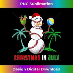 christmas in july snowman baseball player fan lover summer tank top - sublimation-optimized png file - channel your creative rebel