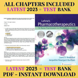 latest 2023 lehne's pharmacotherapeutics for advanced practice providers 1st edition by laura d. rosenthal test bank