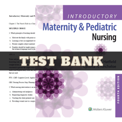 latest 2023 introductory maternity and pediatric nursing 4th edition nancy t. hatfield test bank | all chapters included