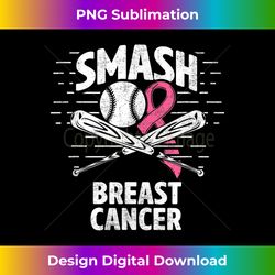 Smash Breast Cancer Baseball Therapy Pink Ribbon - Edgy Sublimation Digital File - Reimagine Your Sublimation Pieces