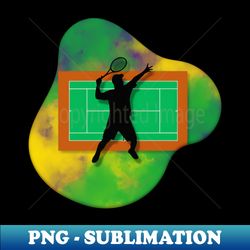 tennis player with tennis court background and wimbledon colours 8 - special edition sublimation png file - create with confidence