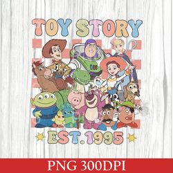 disney toy story est 1995 png, disney toy story characters group png, disney family vacation trip, toy story birthday