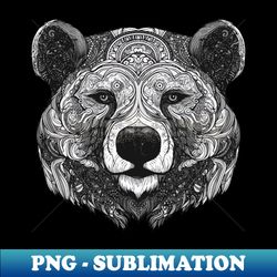 polar bear head portrait animal gym - png transparent sublimation design - perfect for sublimation mastery