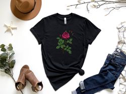 rose shirt, june shirt, gardening shirt, botanical shirt, flower shirt, june birth shirt, floral shirt, june flower shir