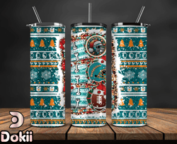 miami dolphins christmas ho ho ho tumbler wrap, nfl merry christmas png, nfl, nfl football png 01