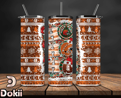 chicago bears christmas ho ho ho tumbler wrap, nfl merry christmas png, nfl, nfl football png 05