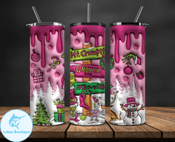 Christmas 20oz Tumbler Wrap PNG, Christmas 3D Inflated Puffy Tumbler Wrap Png, Grinchmas 20oz Png 125