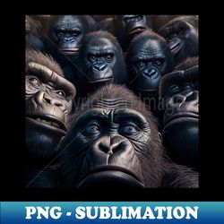 gorilla ape wild nature funny happy humor photo selfie - png transparent sublimation design - unleash your creativity