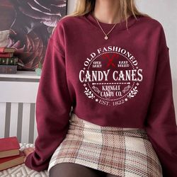candy cane christmas shirt , north pole sweater, vintage christmas sweatshirt , candy canes sweatshirt , christmas candy