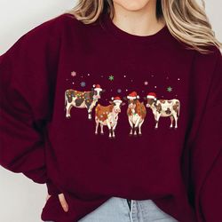 christmas cow shirt , holstein cow shirt , cow lover shirt , western christmas shirt