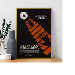 barbarian poster, modern vintage movie posters, minimalist wall art halloween gifts