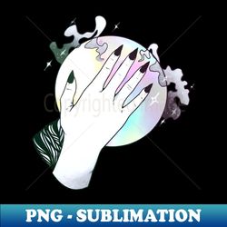 holographic crystal ball - witch hands - artistic sublimation digital file - bring your designs to life
