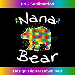 nana bear puzzle piece inspirational autism awareness gift - artisanal sublimation png file - ideal for imaginative endeavors