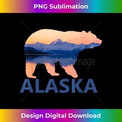 alaska grizzly bear lake hiking camping nature gift - sophisticated png sublimation file - rapidly innovate your artistic vision