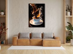 coffee canvas art, kitchen & dining wall decor, artwork, canvas ready to hang, print art, restaurant art poster, coffee