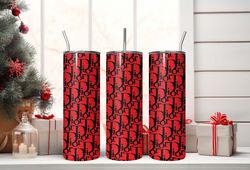 dior tumbler wrap, tumblers 20oz, dior tumbler, black and red dior tumbler, tumbler png