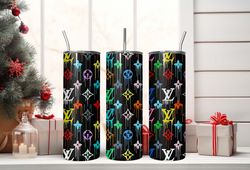 louis vuitton tumbler wrap, dripping rainbow logo lv tumbler, tumblers 20oz, lv tumbler, tumbler png